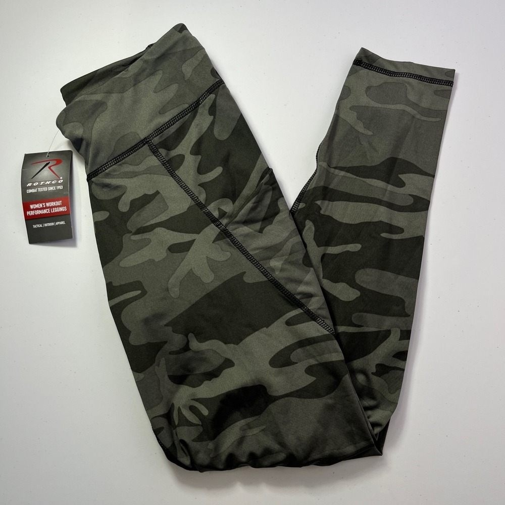Rothco Womens Workout Performance Army Grey Stretchy Leggings, Rothco Womens 603
